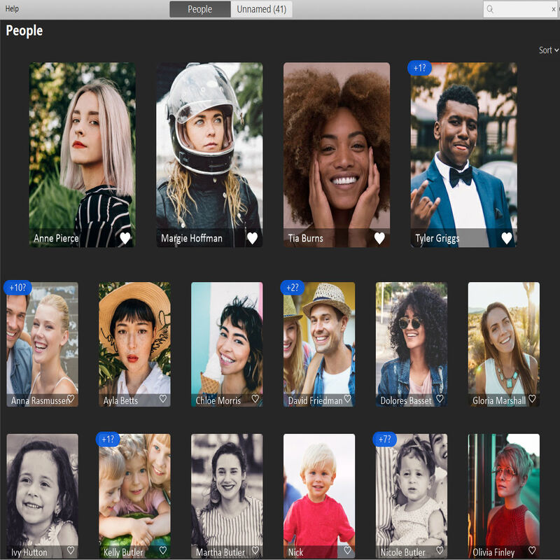 Adobe Lightroom's facial recognition