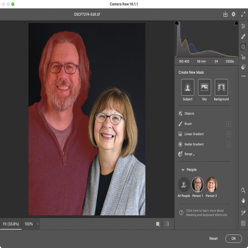 Adobe Lightroom's facial recognition