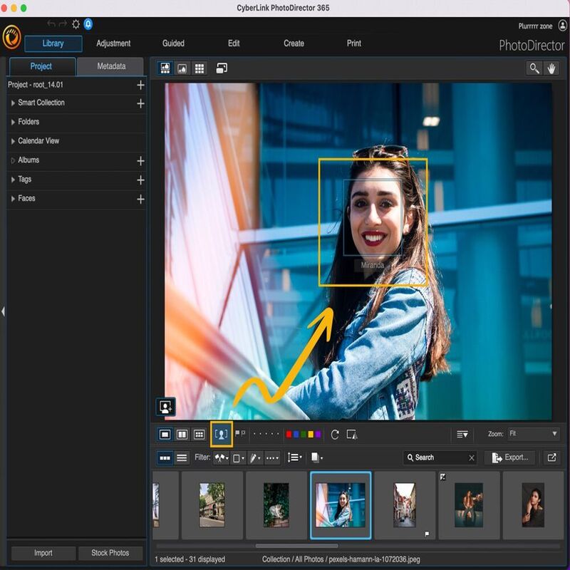 Adobe Lightroom's facial recognition